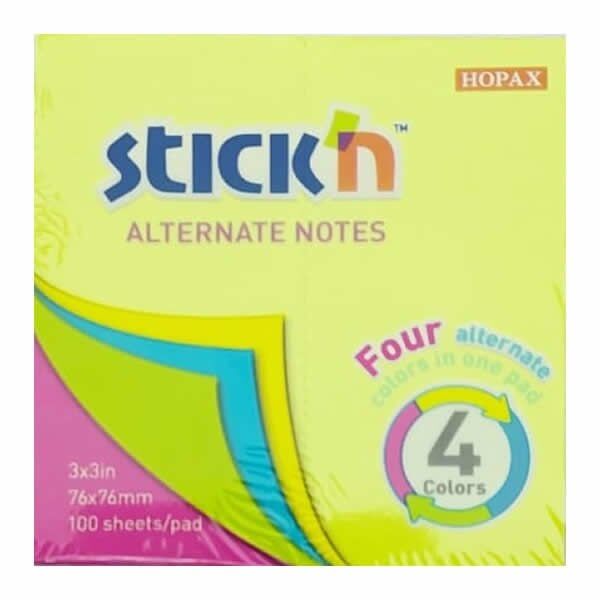 Gıpta Stickn 76x76 Neon 4 Renk Stickn Yapışkanlı Not Kağıdı