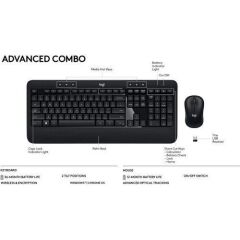 Logitech 920-008808 Wireless Siyah Set Işıklı Combo Klavye & Mouse