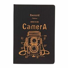 Scrikss A5 Tekstil Kapak Kamera Sarı Çizgili Defter