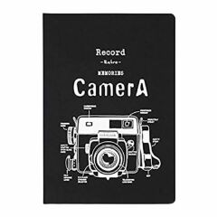 Scrikss A5 Tekstil Kapak Kamera Beyaz Çizgili Defter