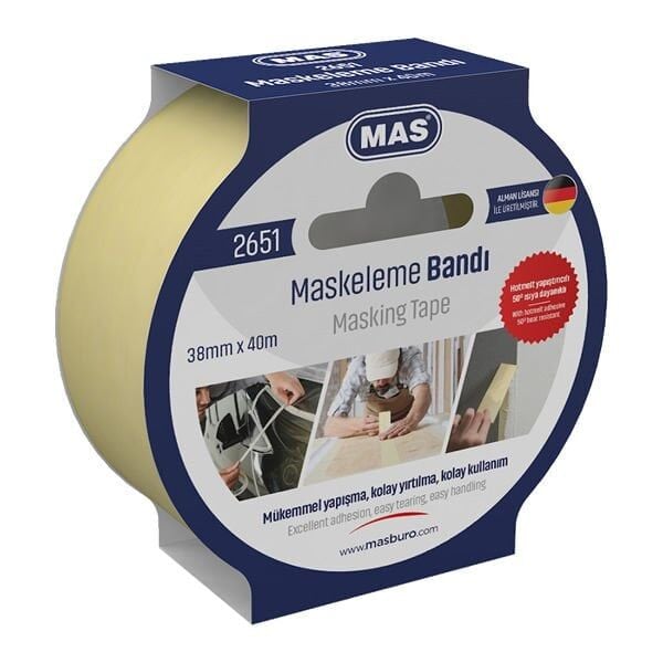 Mas 2651 38mmx40mt Maskeleme Bandı