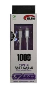Elba Elb120-1 120w Type-c To Type-c 1Mt Siyah Örgülü Şarj Kablosu