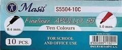 Masis Apollo 55 Çift Uçlu 1.0 mm-0.4 mm Fineliner Keçeli Kalem