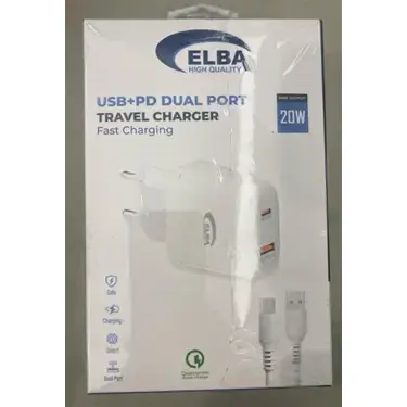 Elba ELB44 20W 2li USB+Type-C Şarj Aleti
