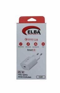 Elba Elb01-25wpd 25w Type-c Giriş Beyaz Şarj Aleti