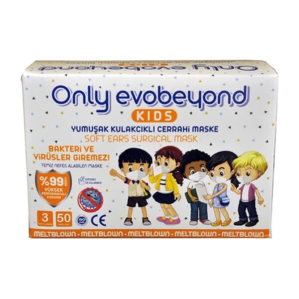 Only Evobeyond 50 li 3 Katlı Meltblownlu Cerrahi Çocuk Maskesi