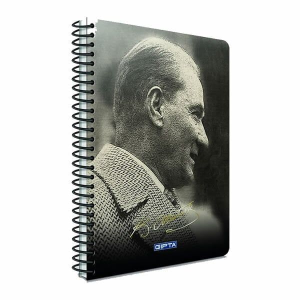 Gıpta Atatürk A6 80 Yaprak Kareli Spiralli Pp Kapak Defter
