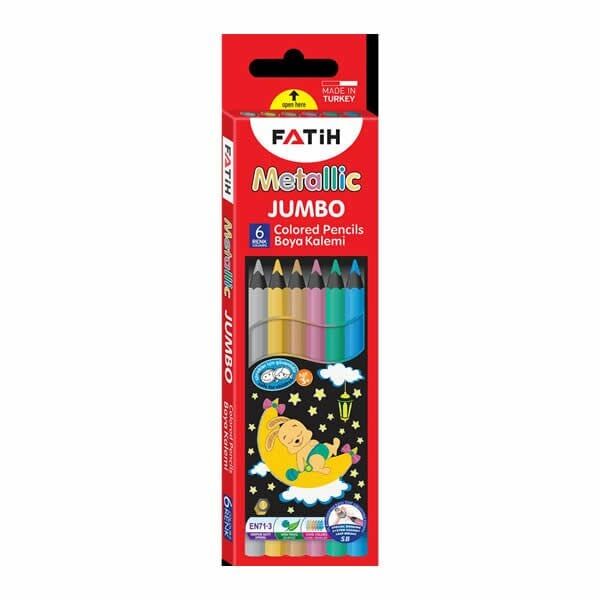 Fatih 6 lı Metalik Tam Boy Jumbo Kuruboya Kalemi