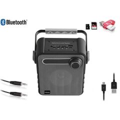 Mikado MD-1437 3w Gümüş & Gri USB-TF-FM Destekli Bluetooth Hoparlör