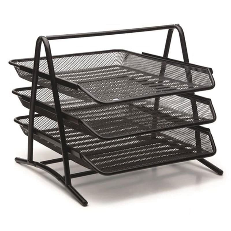 Bıon 9304 3'lü Siyah Perforeli Evrak Rafı