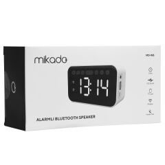 Mikado MD-W5 500 mAh 5W Beyaz Bluetooth TF Cart Usb Alarmlı Saat Speaker