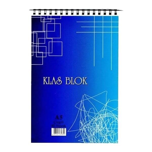 Klas A4 40 Yaprak Kareli Spiralli Bloknot