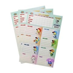 Gıpta 6012 16x24 3 Yaprak Ders Programlı Okul Etiketi