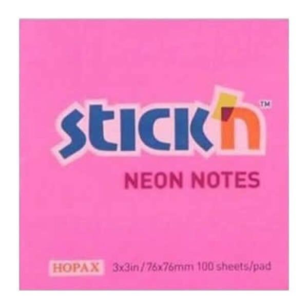Gıpta Stickn 76x76 mm 100 Yaprak Neon Pembe Yapışkanlı Not Kağıdı