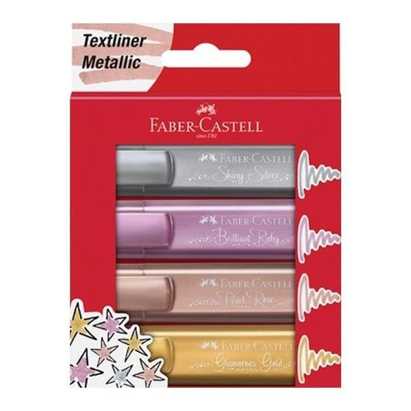 Faber-Castell 4 lü Metalik Fosforlu Kalem