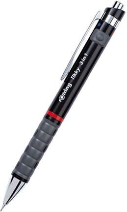 Rotring Tikky 3 In 1 0,5 mm Siyah Siyah+Kırmızı Versatil Kalem