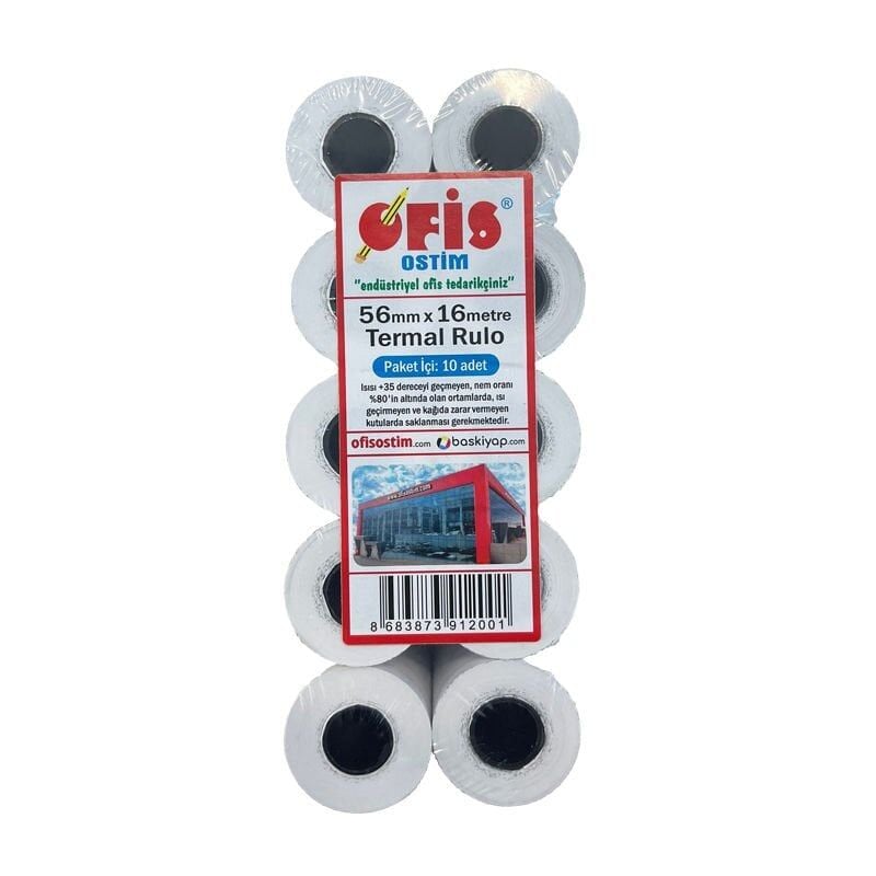 Ofis 56x16 10 lu Termal Pos Rulosu
