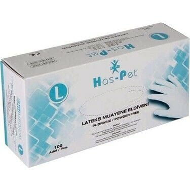 Haspet PSL-01 100 lü L Latex Pudrasız Muayene Eldiveni