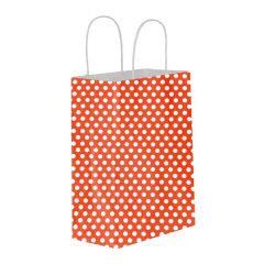 Umur 12x32x40 cm 25 li 90 gr Turuncu Puantiyeli Karton Poşet