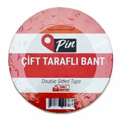 Pin 7633 12 mm x 25 mt Hotmelt Askılı Çift Taraflı Bant