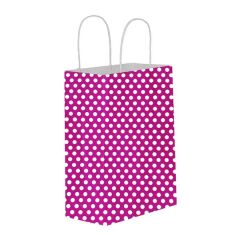 Umur 12x25x30 25 li 90 gr Fuşya Puantiyeli Karton Poşet