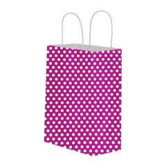 Umur 12x32x40 cm 25 li 90 gr Fuşya Puantiyeli Karton Poşet