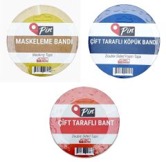Pin 7541 19 mm x 40 mt Hotmelt Askılı Maskeleme Bandı