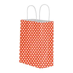 Umur 12x32x40 cm 25 li 90 gr Kırmızı Puantiyeli Karton Poşet