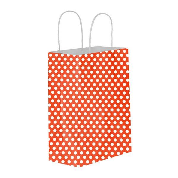 Umur 12x32x40 cm 25 li 90 gr Kırmızı Puantiyeli Karton Poşet