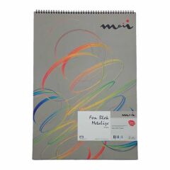 Moii 2234 35x50 cm 160 gr 10 Yaprak Metalik Renkli Spiralli Fon Blok