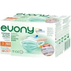 Evony 50 li 3 Katlı Yumuşak Elastikli Cerrahi Maske