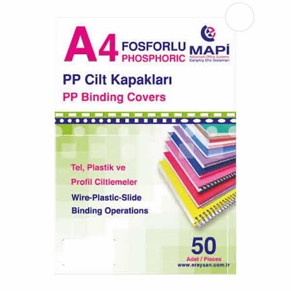 Mapi A4  450 mic 50 li Beyaz Kum Desen Opak Cilt Kapağı