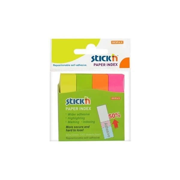 Hopax 21613 50 x 12 Mm Neon Parmak Yapışkanlı Not Kağıdı