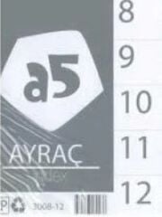 A5 3008-12 1-12 Rakamlı PP A4 Ayraç