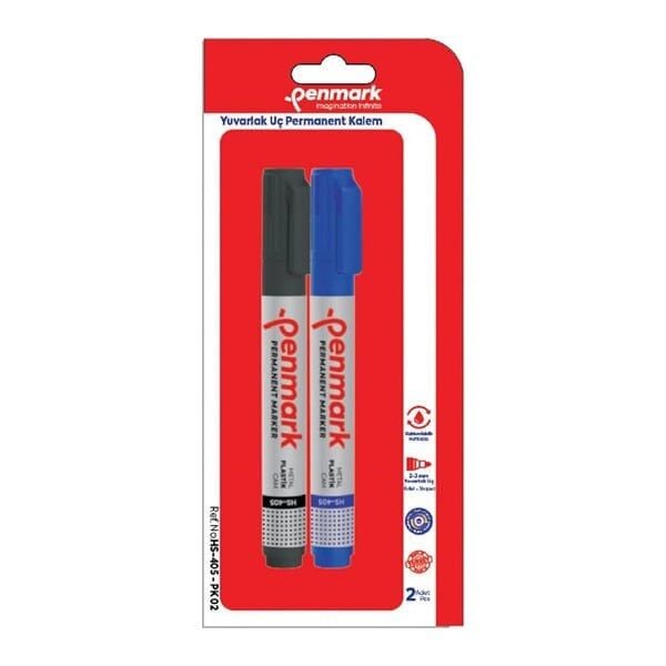 Penmark HS405-02 Yuvarlak Uçlu 2 li Vakumlu Markör Kalem