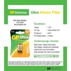 Gp 24AU-2U2 2 li Ultra  Alkalin İnce Kalem Pil