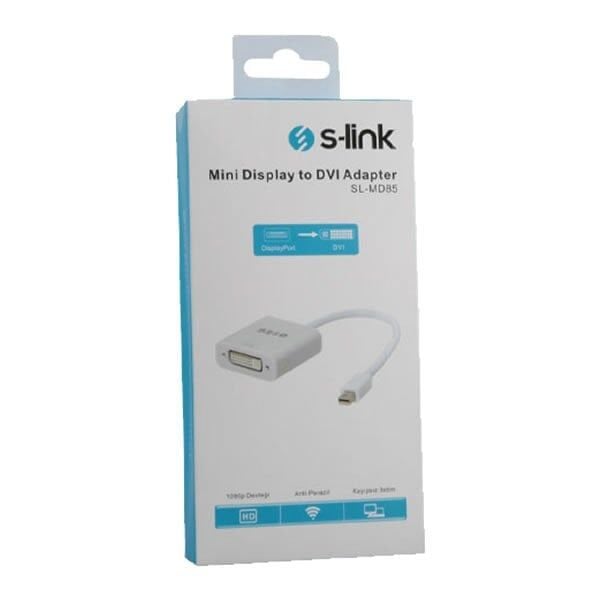 S-Link SL-MD85 Mini Display Port Erkek To DVI 24+5 Dönüştürücü