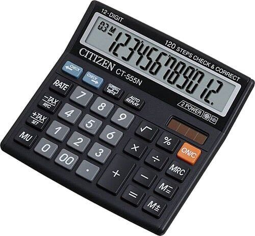 Citizen CT-555N 12 Haneli Masaüstü Hesap Makinesi
