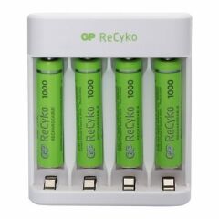 GP E411 USB Şarj Cihazı + 4 lü AAA 950 mAh Pil