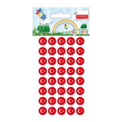 Tanex TDE-136 10 mm Türk Bayrağı Damla Etiketi