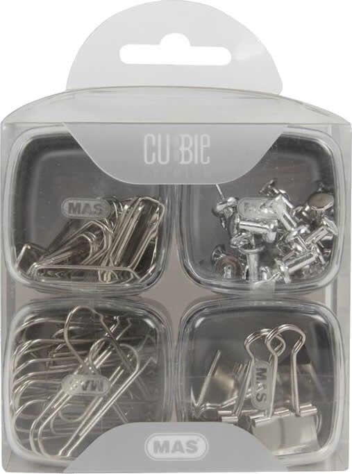 Mas 1330 Cubbie Premium Silver 4 lü Pvc Kutu Masaseti Harita Çivisi