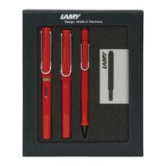 Lamy Safari Kırmızı Dolma&Versatil&Roller Kalem Seti