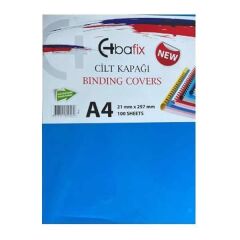 Bafix 66571 A4 160 mic 100 lü Mavi Opak Plastik Cilt Kapağı