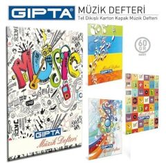 Gıpta Müzik 17x24 40 Yaprak Tel Dikişli Karton Kapaklı Müzik Defteri