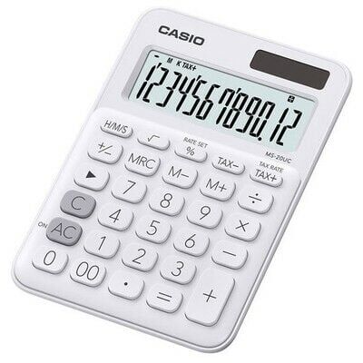 Casio MS-20UC-WE 12 Haneli Beyaz Hesap Makinesi