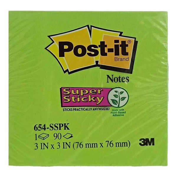 Post-It 654S 76x76 90 Yaprak Karışık Neon Renkler Not Kağıdı