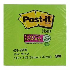 Post-It 654S 76x76 90 Yaprak Karışık Neon Renkler Not Kağıdı