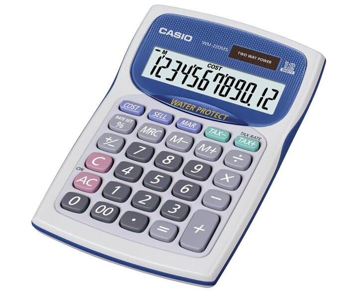Casio WM-220MS-WE 12 Haneli Beyaz Hesap Makinesi