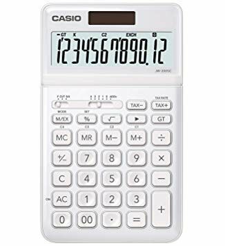 Casio JW-200SC-WE 12 Haneli Beyaz Hesap Makinesi