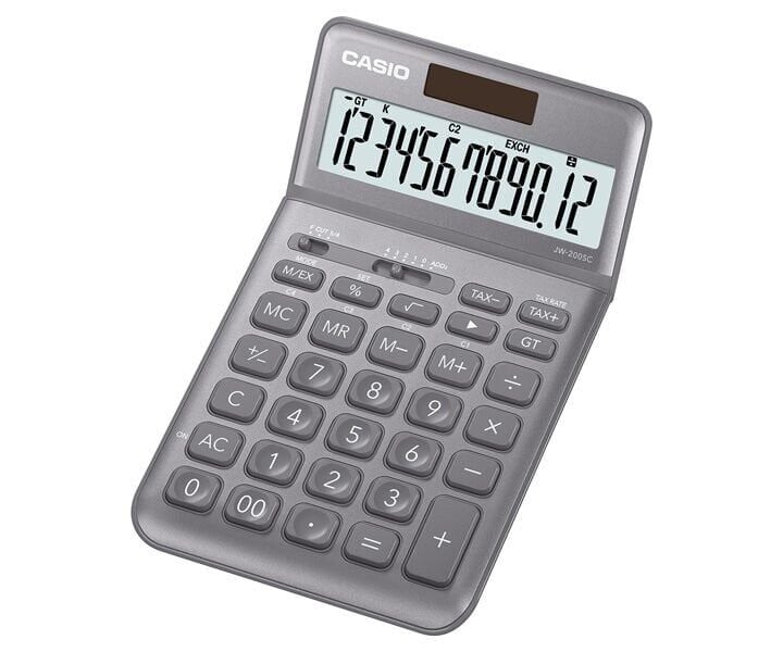 Casio JW-200SC-GY 12 Haneli Hesap Makinesi
